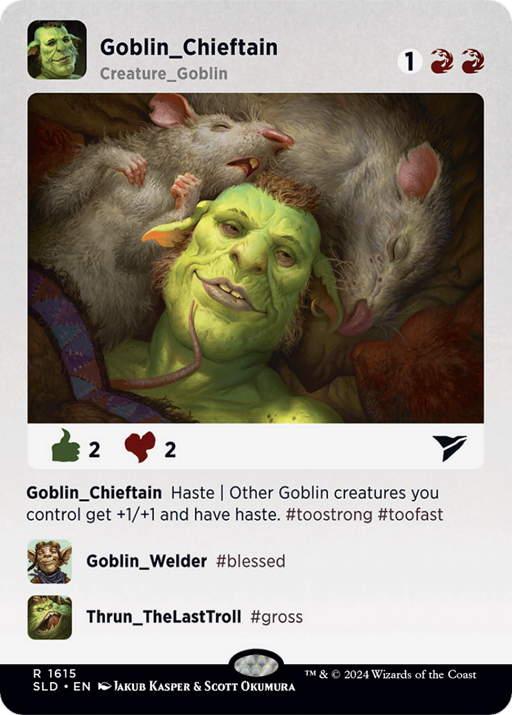 Goblin Chieftain (1615) (SLD-1615) [Secret Lair] Drop (Borderless) Foil MTG Single Wizards of the Coast