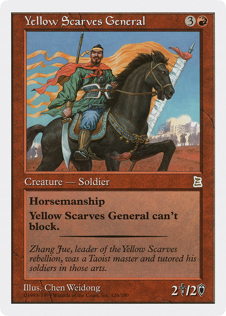 Yellow Scarves General (PTK-126) [Oldschool] Portal Three Kingdoms MTG Single Wizards of the Coast