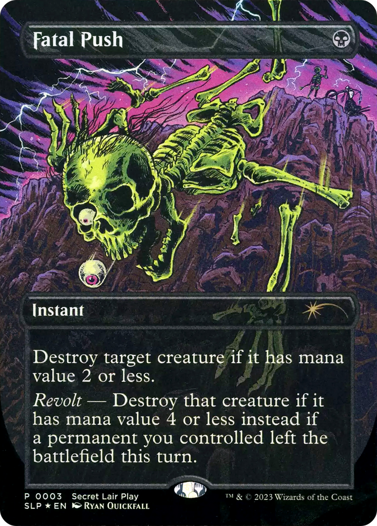 Fatal Push (SLP-003) [Secret Lair] Showdown (Borderless) Foil MTG Single Wizards of the Coast