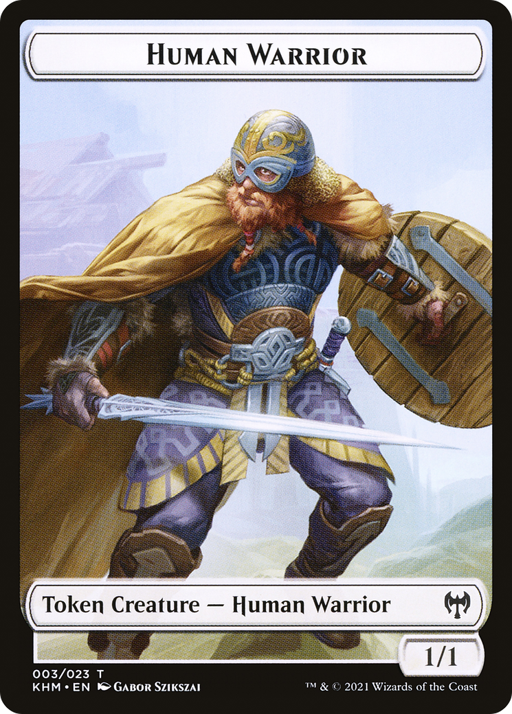 Human Warrior (KHM-003) [Tokens] Kaldheim Tokens MTG Single Wizards of the Coast