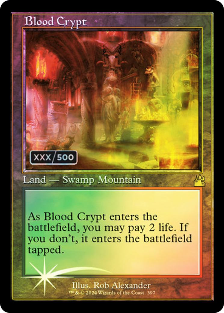 Blood Crypt (Serial Numbered) (RVR-397) [Ravnica Remastered] Foil MTG Single Wizards of the Coast