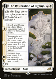 The Restoration of Eiganjo // Architect of Restoration (NEO-442) [Kamigawa: Neon Dynasty] (Extended Art) Foil MTG Single Wizards of the Coast