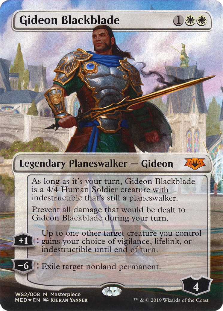 Gideon Blackblade (MED3-WS2) [Misc] Mythic Edition (Borderless) Foil MTG Single Wizards of the Coast