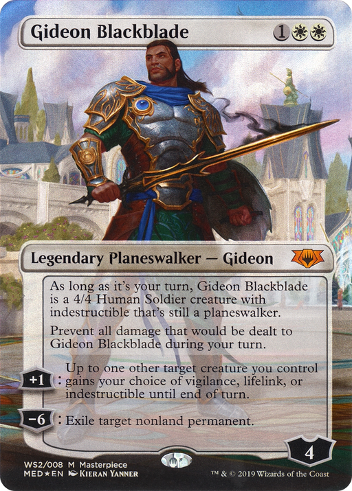 Gideon Blackblade (MED3-WS2) [Misc] Mythic Edition (Borderless) Foil MTG Single Wizards of the Coast