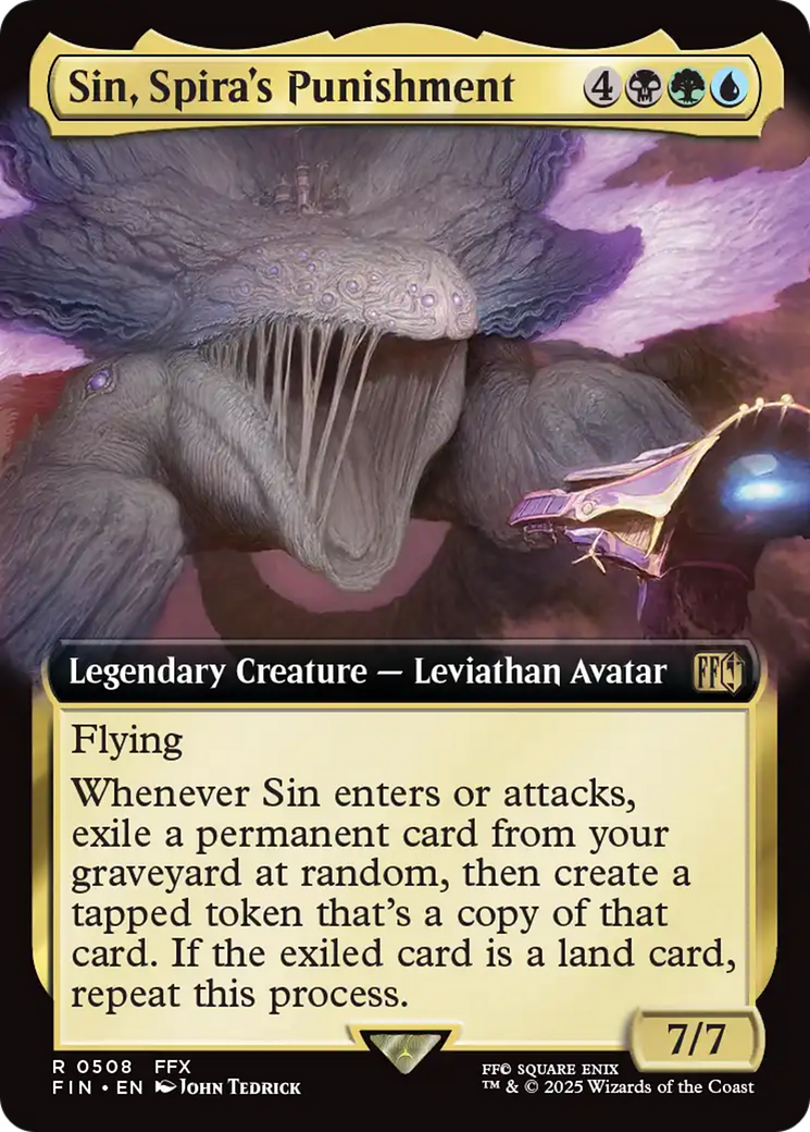 Sin, Spira's Punishment (FIN-508) [FINAL FANTASY] (Extended Art) Foil MTG Single Wizards of the Coast
