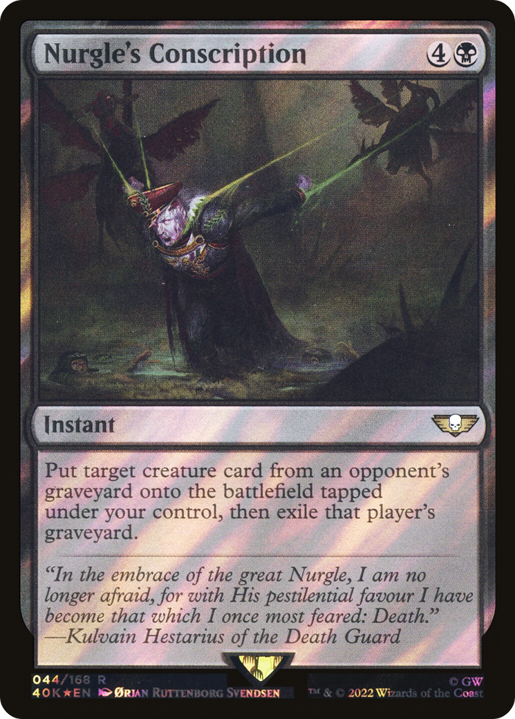 Nurgle's Conscription (40K-44★) [Warhammer 40,000 Commander] Foil MTG Single Wizards of the Coast
