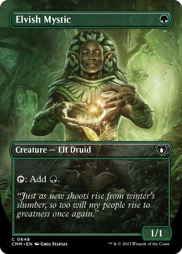 Elvish Mystic (CMM-648) [Commander Masters] (Borderless) MTG Single Wizards of the Coast