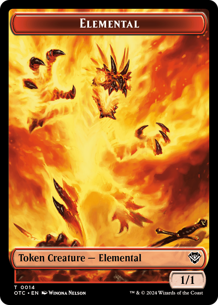 Bird Illusion // Elemental (0014) Double-Sided Token [Tokens] Outlaws of Thunder Junction Commander Tokens MTG Single Magic: The Gathering