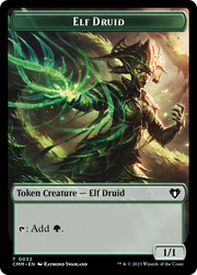 Elemental (0024) // Elf Druid Double-Sided Token [Tokens] Commander Masters Tokens MTG Single Magic: The Gathering