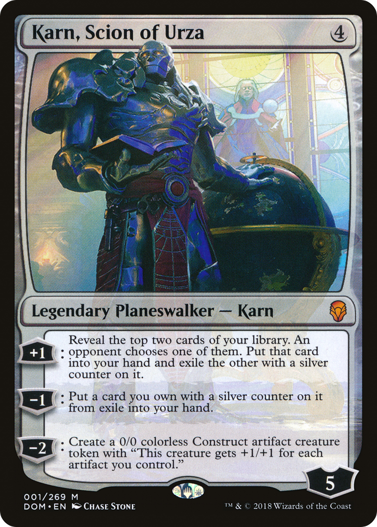 Karn, Scion of Urza (DOM-001) [Dominaria] Foil MTG Single Wizards of the Coast