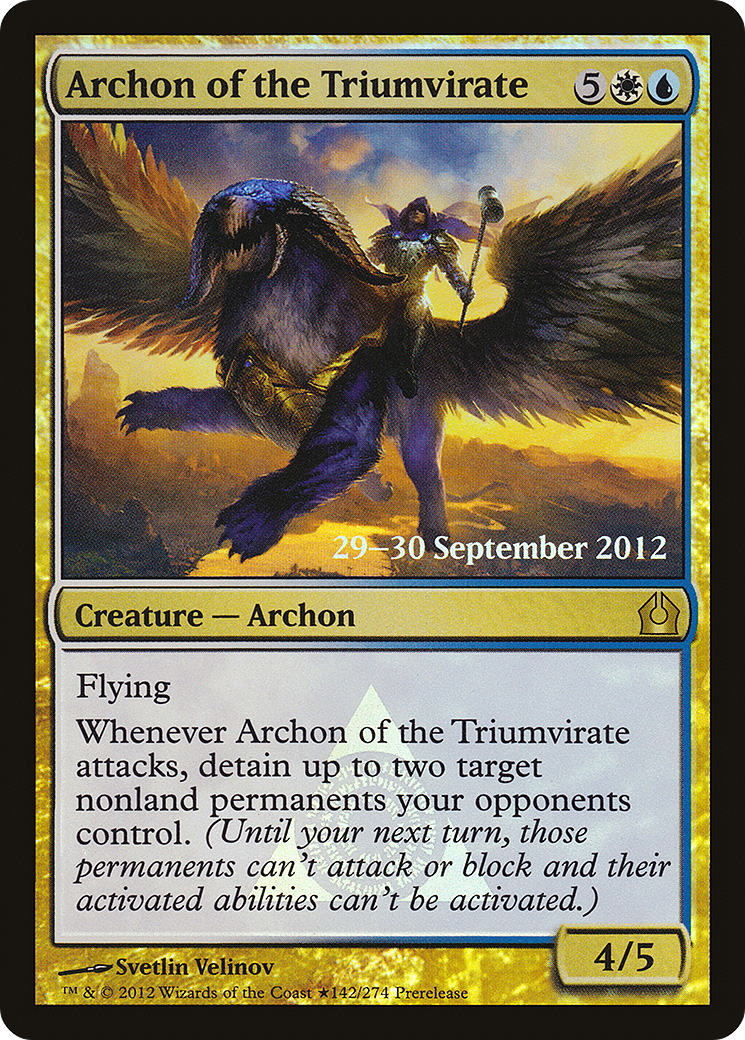 Archon of the Triumvirate [Return to Ravnica Prerelease Promos] MTG Single Magic: The Gathering   