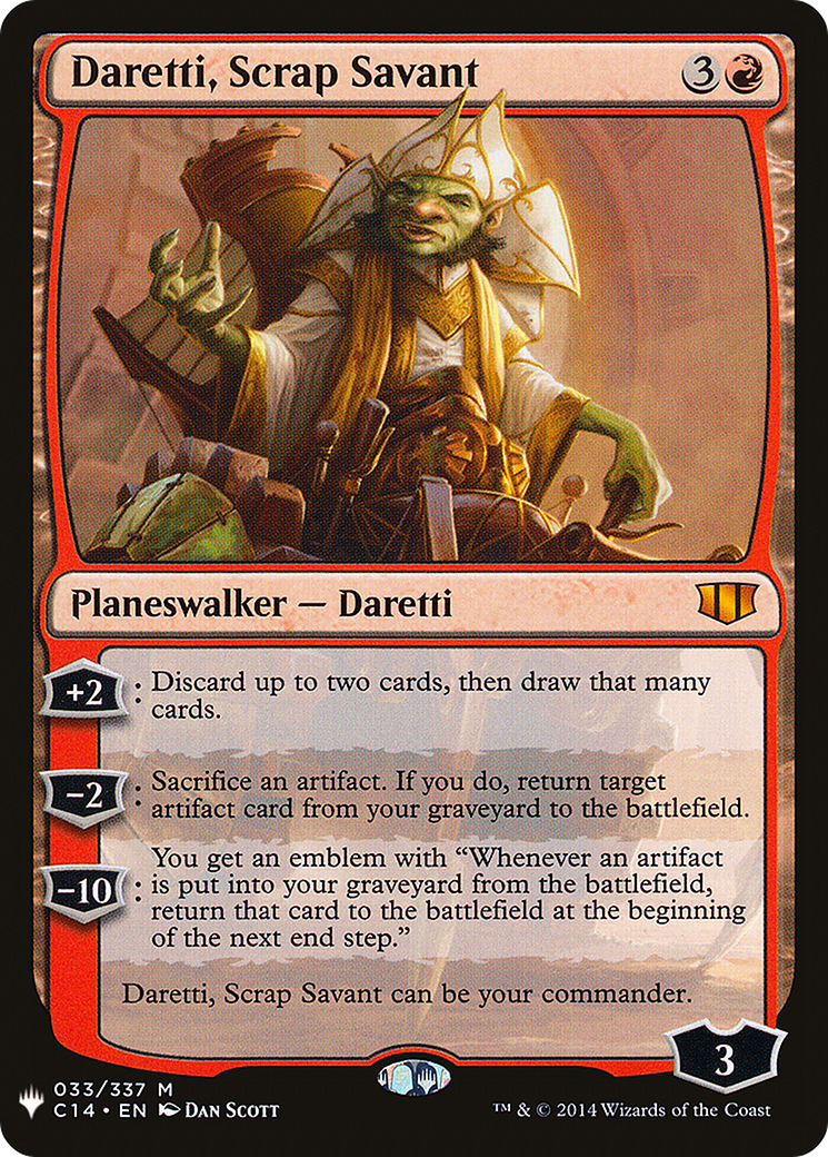Daretti, Scrap Savant (C14) (LIST-033/337) [Mystery Booster] The List MTG Single Wizards of the Coast
