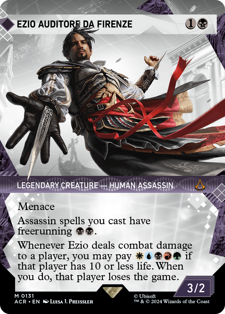 Ezio Auditore da Firenze (ACR-131) [Assassin's Creed] (Showcase) (Borderless) Foil MTG Single Wizards of the Coast