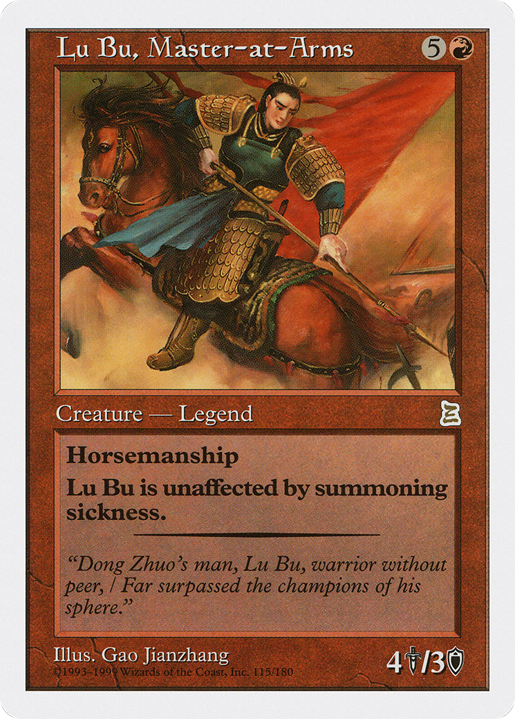 Lu Bu, Master-at-Arms (PTK-115) [Oldschool] Portal Three Kingdoms MTG Single Wizards of the Coast