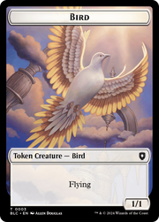 Storm Crow // Bird (003) Double-Sided Token [Tokens] Bloomburrow Commander Tokens MTG Single Magic: The Gathering