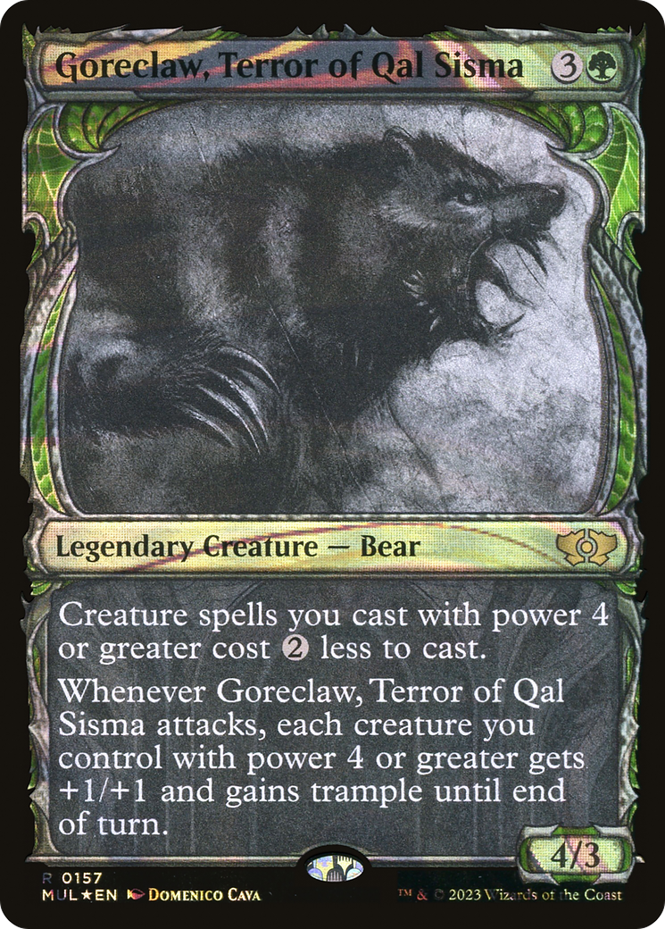 Goreclaw, Terror of Qal Sisma (Halo Foil) (MUL-157) [Multiverse Legends] (Showcase) Foil MTG Single Wizards of the Coast