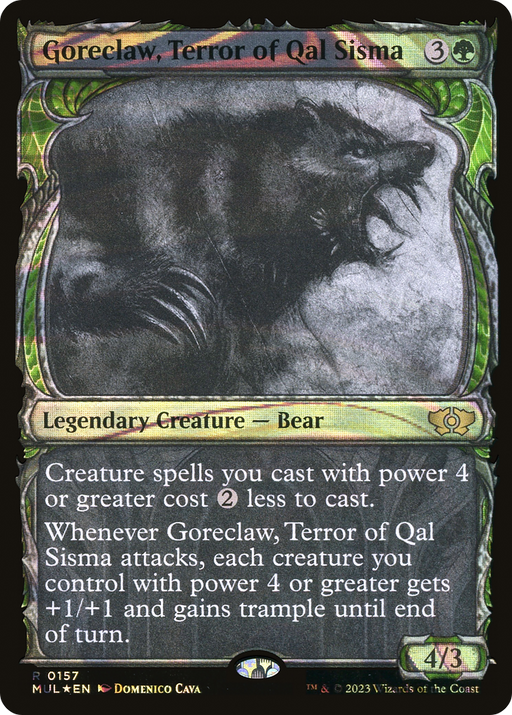 Goreclaw, Terror of Qal Sisma (Halo Foil) (MUL-157) [Multiverse Legends] (Showcase) Foil MTG Single Wizards of the Coast