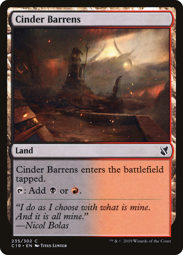Cinder Barrens (C19-235) [Commander 2019] MTG Single Wizards of the Coast