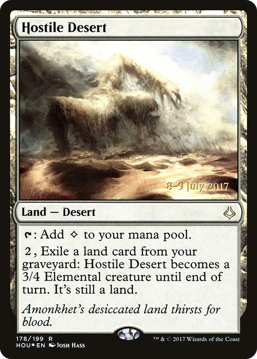 Hostile Desert (PRE-178) [Hour of Devastation Promos] Foil MTG Single Wizards of the Coast