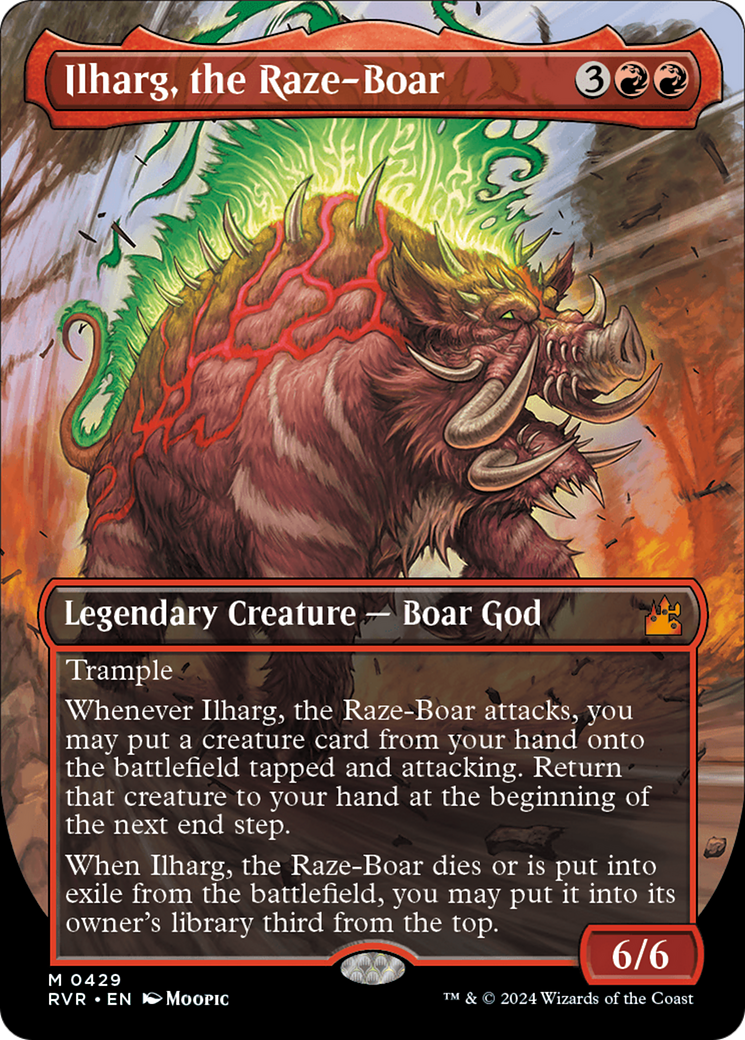 Ilharg, the Raze-Boar (Anime Borderless) (RVR-429) [Ravnica Remastered] (Borderless) Foil MTG Single Wizards of the Coast