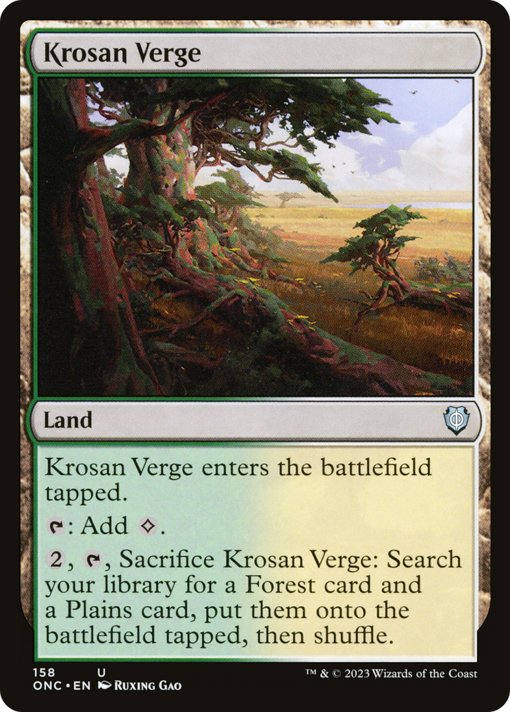 Krosan Verge (ONC-158) [Phyrexia: All Will Be One Commander] MTG Single Wizards of the Coast