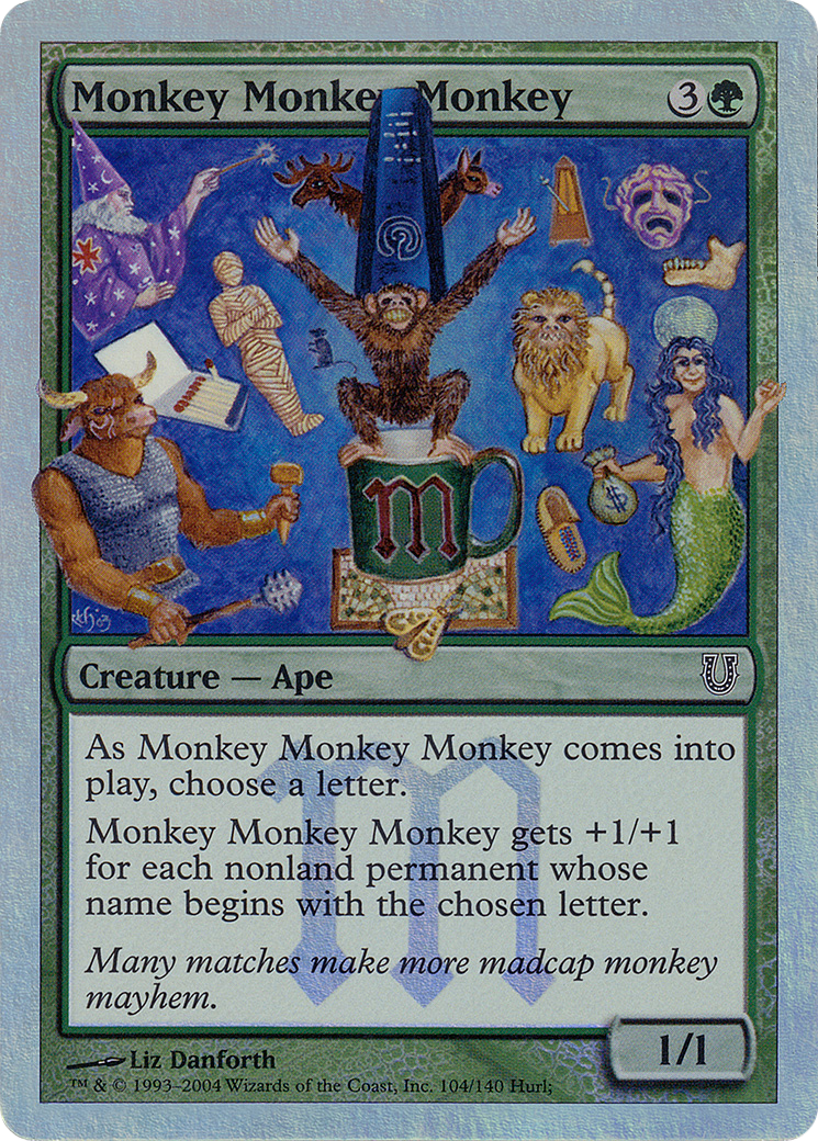 Monkey Monkey Monkey (Alternate Foil) (UNH-104) [Unhinged] Foil MTG Single Wizards of the Coast