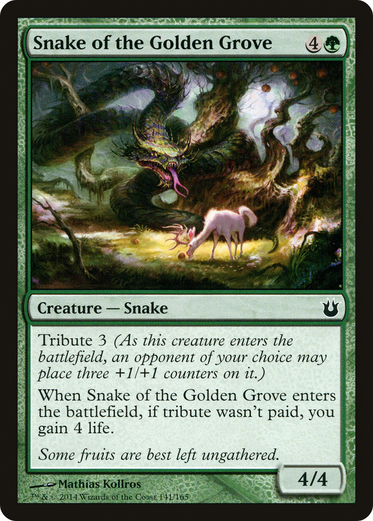 Snake of the Golden Grove (BNG-141) [Born of the Gods] MTG Single Wizards of the Coast