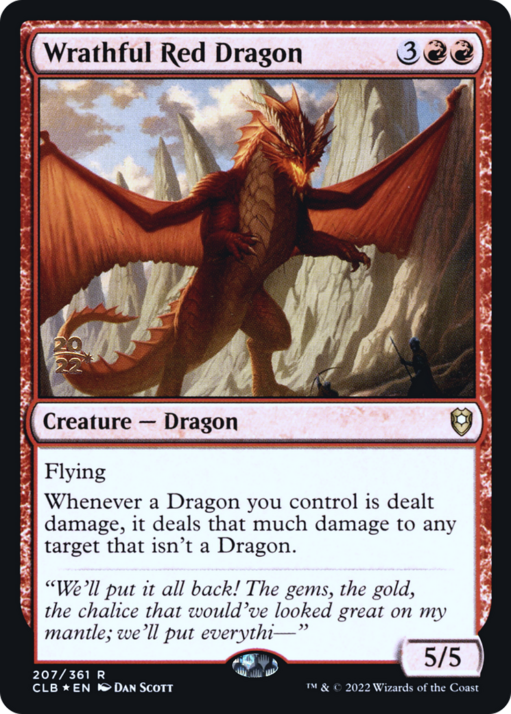 Wrathful Red Dragon (PRE-207) [Battle for Baldur's Gate Promos] Foil MTG Single Wizards of the Coast