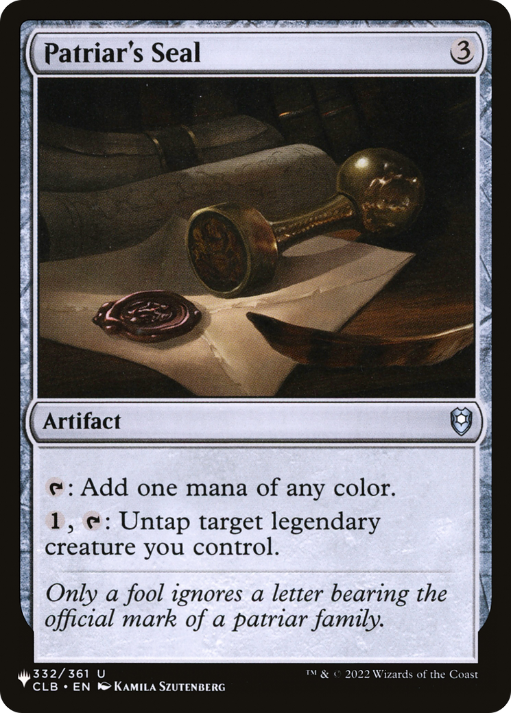 Patriar's Seal (LIST-332/361) [Mystery Booster] The List MTG Single Wizards of the Coast