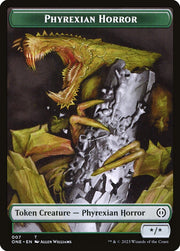 Phyrexian Goblin // Phyrexian Horror Double-Sided Token [Tokens] Phyrexia: All Will Be One Tokens MTG Single Magic: The Gathering