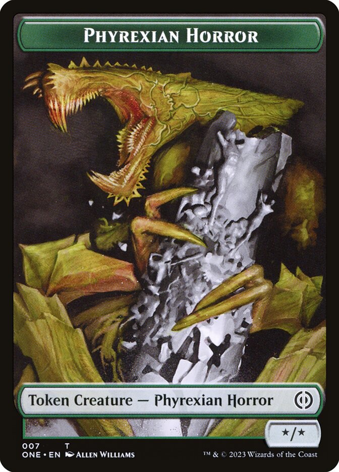 Phyrexian Goblin // Phyrexian Horror Double-Sided Token [Tokens] Phyrexia: All Will Be One Tokens MTG Single Magic: The Gathering