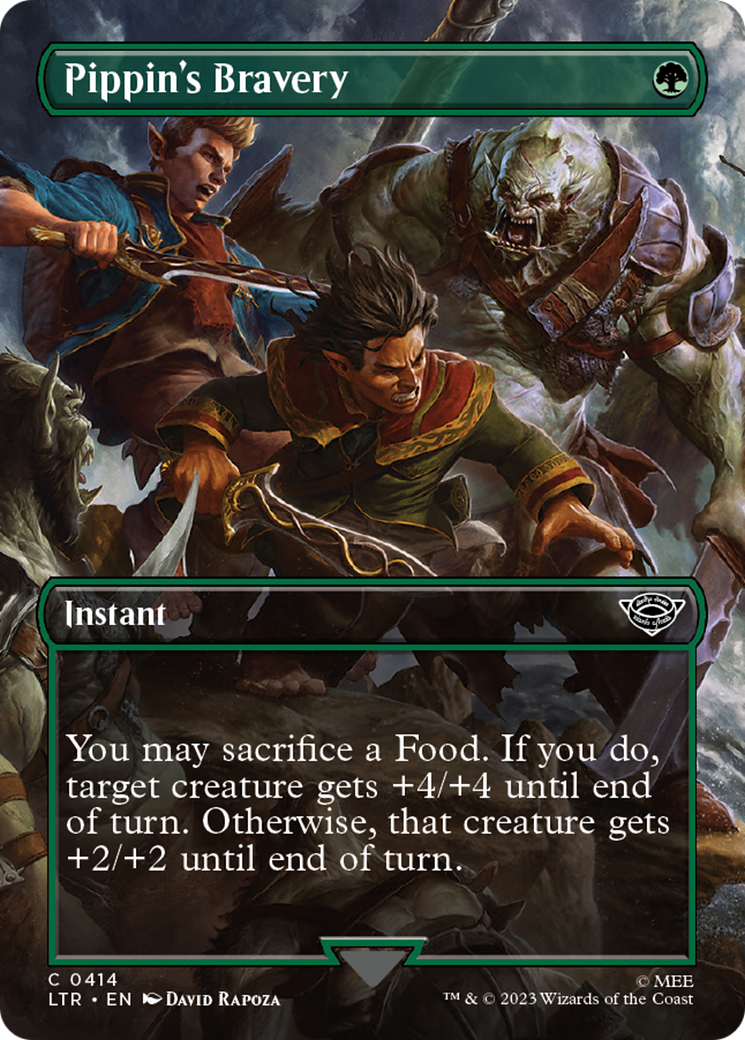 Pippin's Bravery (LTR-414) [The Lord of the Rings: Tales of Middle-earth] (Borderless) MTG Single Wizards of the Coast