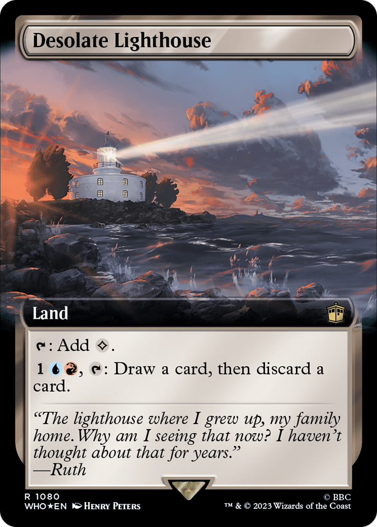 Desolate Lighthouse (Surge Foil) (WHO-1080) [Doctor Who] (Extended Art) Foil MTG Single Wizards of the Coast
