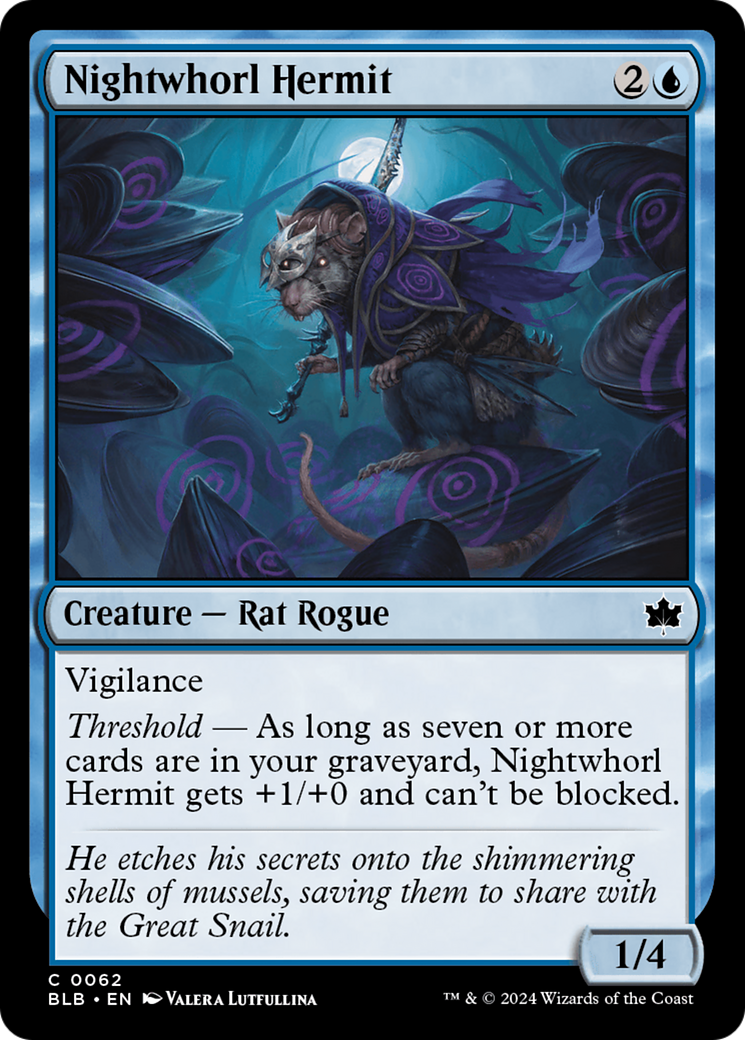 Nightwhorl Hermit (BLB-062) [Bloomburrow] Foil MTG Single Wizards of the Coast