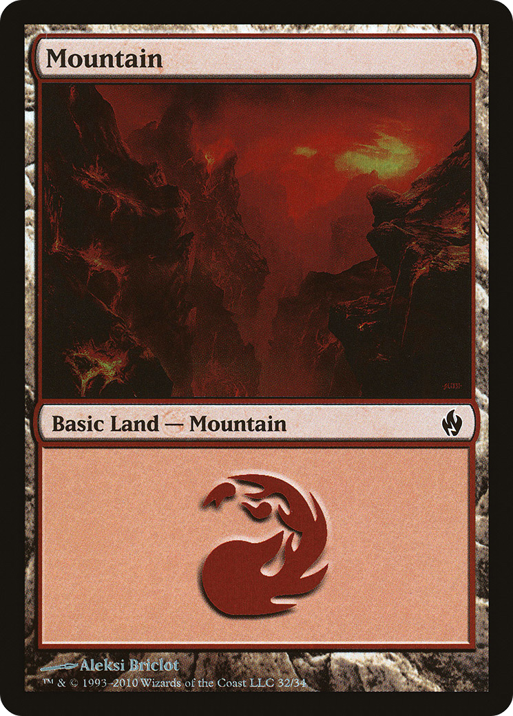 Mountain (32) [Premium Deck Series: Fire and Lightning] MTG Single Magic: The Gathering