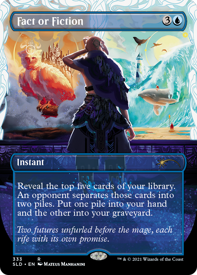 Fact or Fiction (333) (SLD-333) [Secret Lair] Drop (Borderless) Foil MTG Single Wizards of the Coast