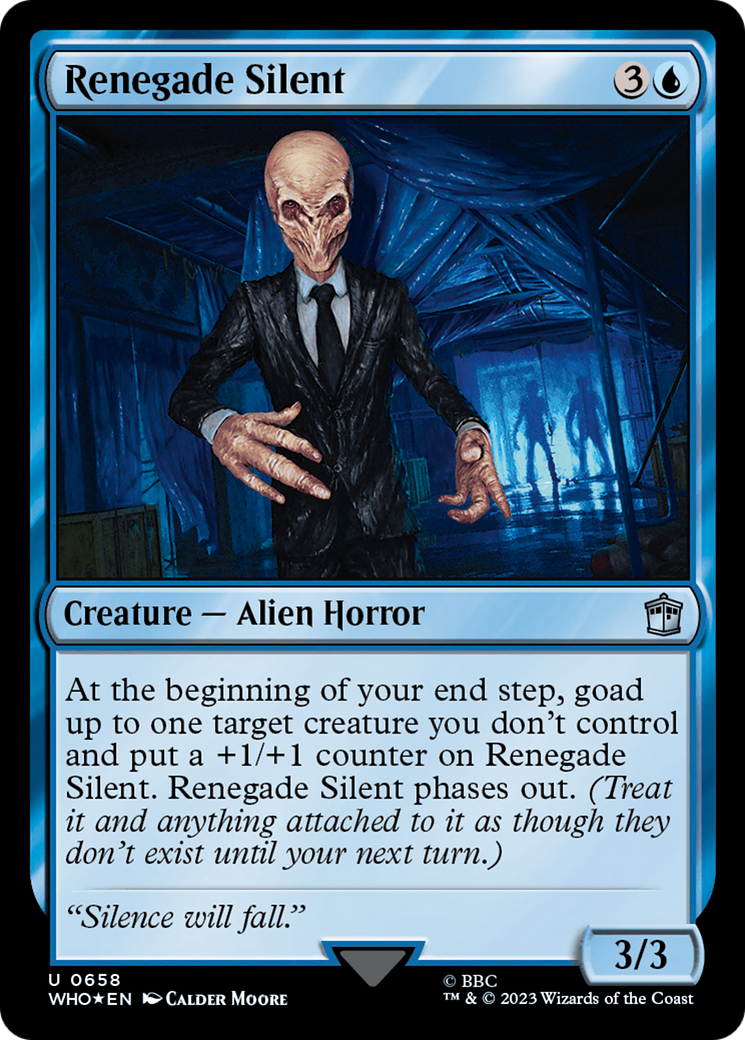 Renegade Silent (Surge Foil) (WHO-658) [Doctor Who] Foil MTG Single Wizards of the Coast