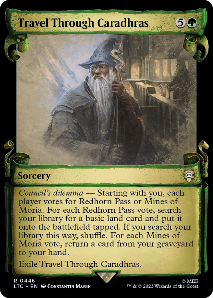 Travel Through Caradhras (LTC-446) [Tales of Middle-earth Commander] (Showcase) MTG Single Wizards of the Coast