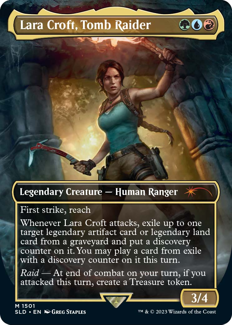 Lara Croft, Tomb Raider (SLD-1501) [Secret Lair] Drop (Borderless) Foil MTG Single Wizards of the Coast