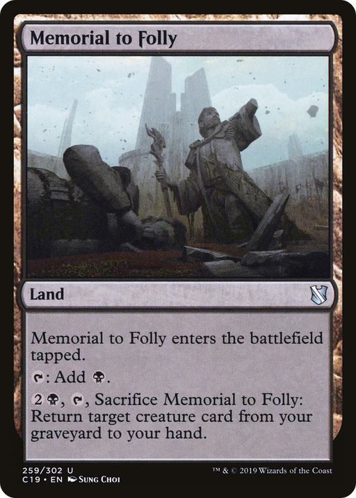 Memorial to Folly (C19-259) [Commander 2019] MTG Single Wizards of the Coast