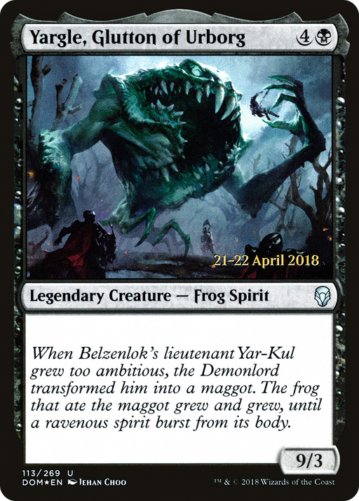 Yargle, Glutton of Urborg (PRE-113) [Dominaria Promos] Foil MTG Single Wizards of the Coast