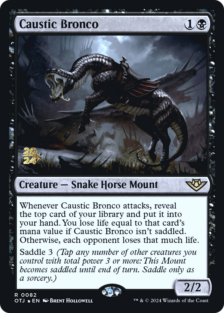Caustic Bronco (PRE-082) [Outlaws of Thunder Junction Promos] Foil MTG Single Wizards of the Coast