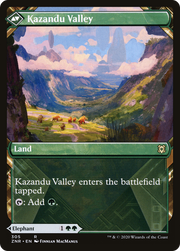 Kazandu Mammoth // Kazandu Valley (ZNR-305) [Zendikar Rising] (Showcase) Foil MTG Single Wizards of the Coast