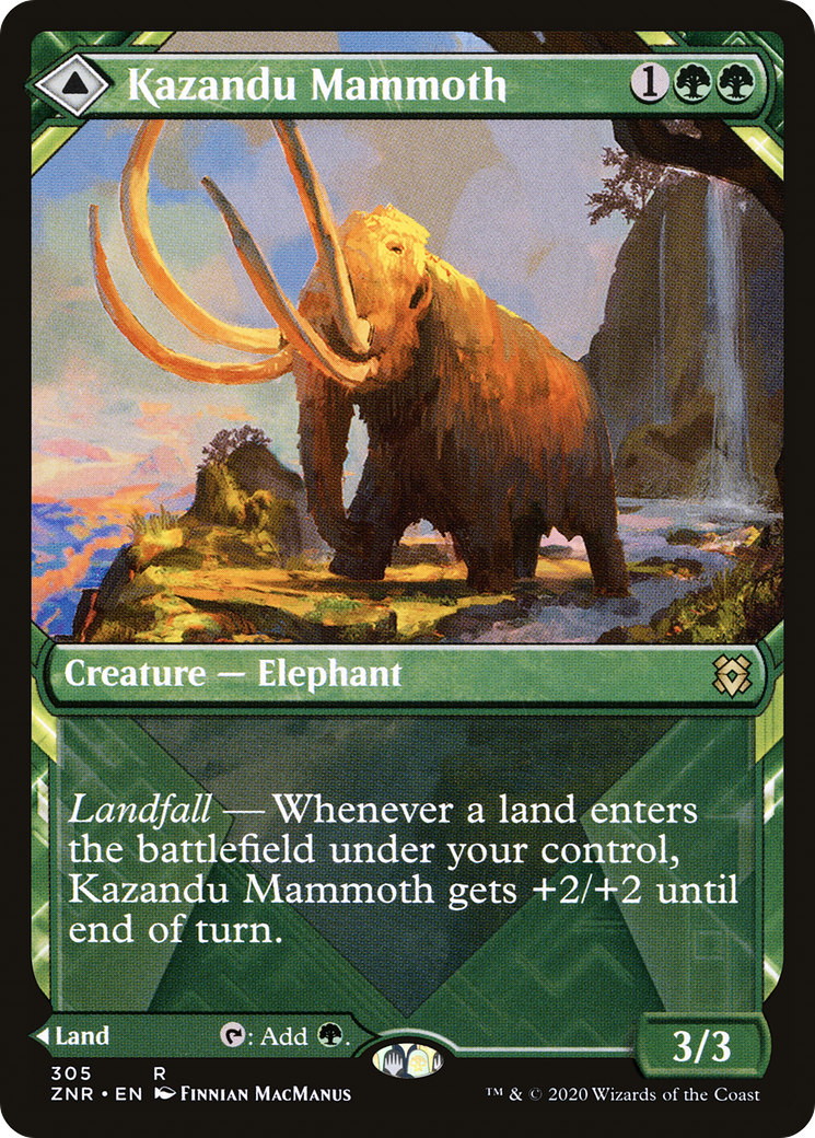 Kazandu Mammoth // Kazandu Valley (ZNR-305) [Zendikar Rising] (Showcase) MTG Single Wizards of the Coast