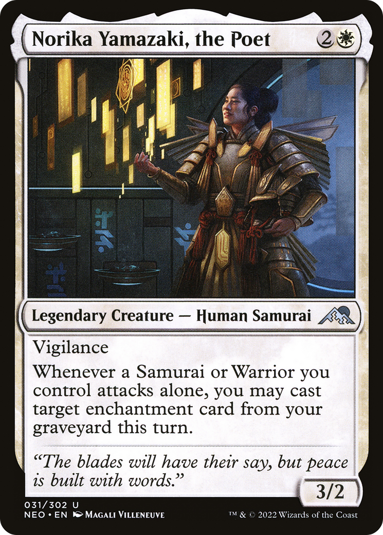 Norika Yamazaki, the Poet (NEO-031) [Kamigawa: Neon Dynasty] MTG Single Wizards of the Coast