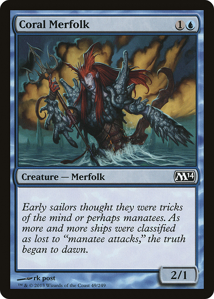 Coral Merfolk (M14-049) [Magic 2014] Foil MTG Single Wizards of the Coast