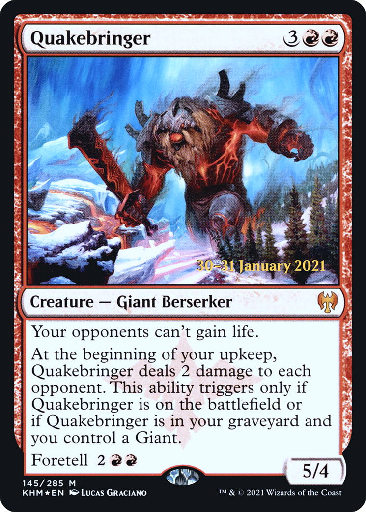 Quakebringer (PRE-145) [Kaldheim Promos] Foil MTG Single Wizards of the Coast