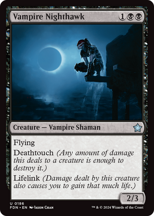Vampire Nighthawk (FDN-186) [Foundations] Foil MTG Single Wizards of the Coast