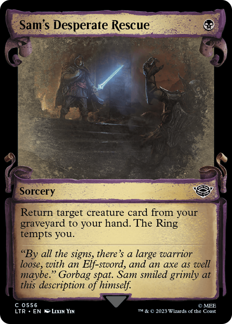 Sam's Desperate Rescue (LTR-556) [The Lord of the Rings: Tales of Middle-earth] (Showcase) Foil MTG Single Wizards of the Coast