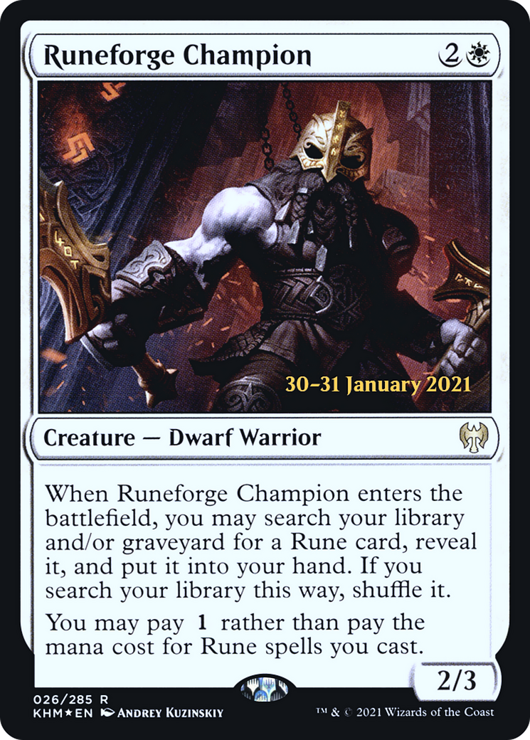 Runeforge Champion (PRE-26S) [Kaldheim Promos] Foil MTG Single Wizards of the Coast